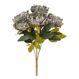 Green 7 Open Peony Bouquet Artificial Flower Peony