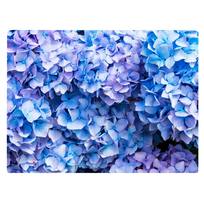 Blue Hydrangea Floral Pattern Flower Love Kitchen Glass Cutting Board Decorat... Hydrangea