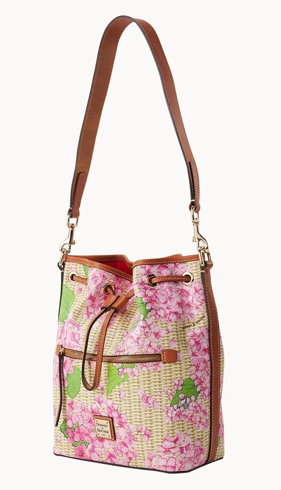 DOONEY & BOURKE Hydrangea Basketweave Drawstring ~ Pink Hydrangea