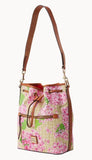 DOONEY & BOURKE Hydrangea Basketweave Drawstring ~ Pink Hydrangea