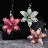 Handmade Floral Keychain Lily Orchid Flower Bag Charm Gift Decoration Accessory Lily