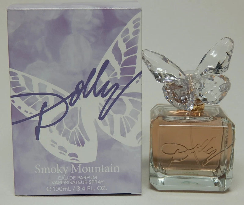 Smoky Mountain eau de parfum spray, clear glass bottle with butterfly cap, 100 ml