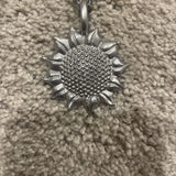 Sunflower Long Silver Necklace 17 Inches In Length Sunflower