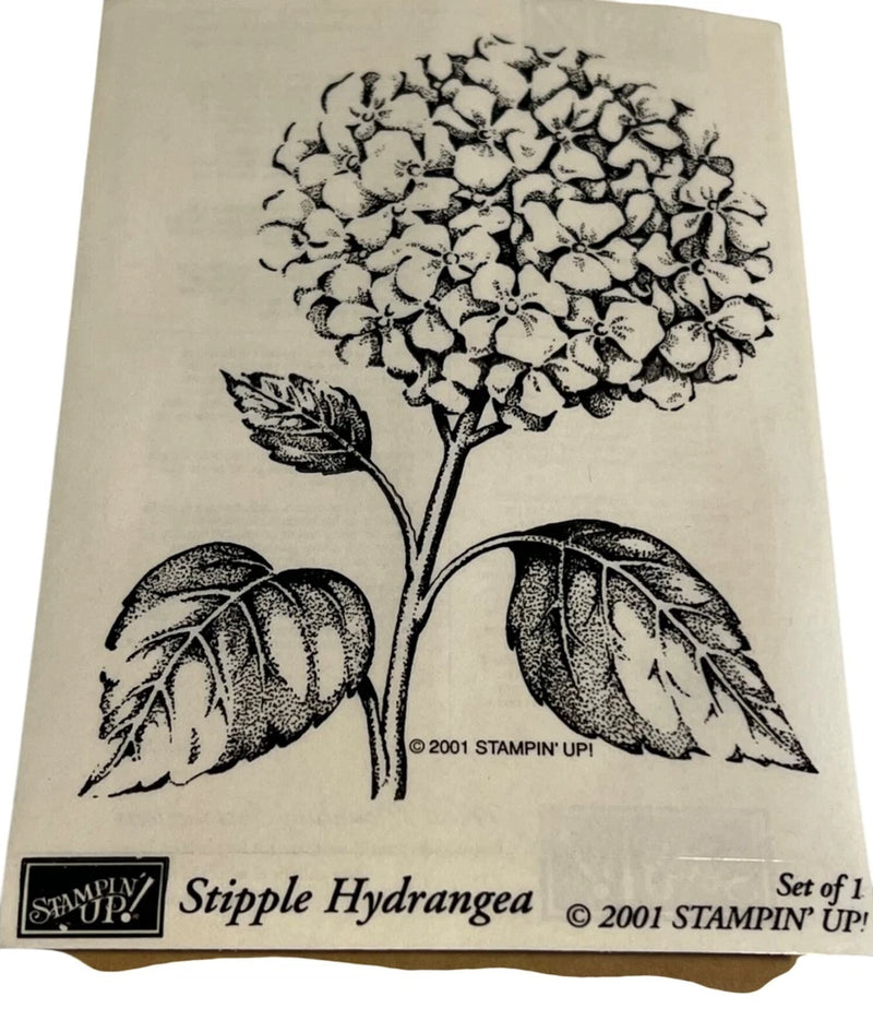 Stipple Hydrangea Rubber Stamp By Stampin Up! 2001 Floral Design Wood Mounted Cr Hydrangea