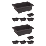 2 Pack Suculentas Pot Rectangular Planter Indoor Bonsai Pots Home Gardening Garden Plants