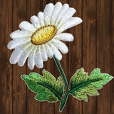 White Daisy Embroidered Patch Ñ Iron On Daisies