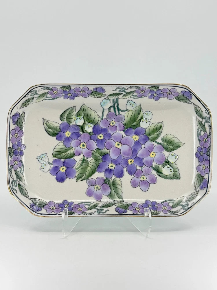 Vintage Andrea By Sadat Decorative Plate Hydrangea Lily Of The Valley Platter Hydrangea