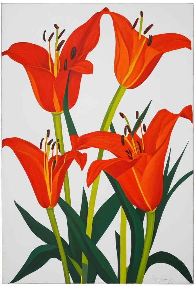 Flower Poster 11X17 Vibrant wall art Nature Inspired print home Decor Lilies red Lily