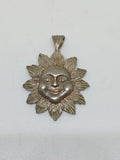 Sterling Silver 925 Smiling Sunflower Pendant Sunflower