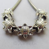 Sunflower Wholesale Silver Plated European Large Hole Beads B0724 - 5PCs, 10PCs Sunflower