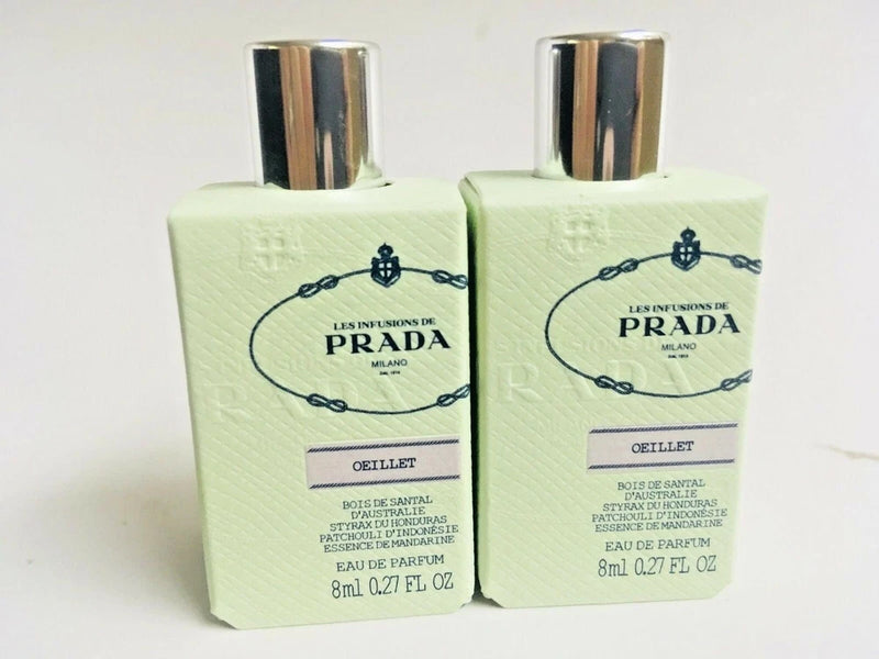 PRADA  OEILLET Eau de parfum splash EDP LOT of 2 EDP