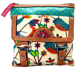 Lily Bloom  Zip pouch - Coated Canvas - Signature graphics -Colorful Floral/Bird Lily
