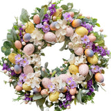 20 Inch Easter Eggs Hydrangea Flower Wreath for Front Door, Spring Summer Lamb E Hydrangea