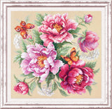 Magic Needle Counted Cross-Stitch Kit Flower Magic. Peonies 140-001 Peony