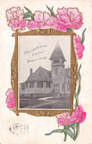 Amboy Minnesota Presbyterian Church Pink Carnation Flower Border PC AA92076 Carnation