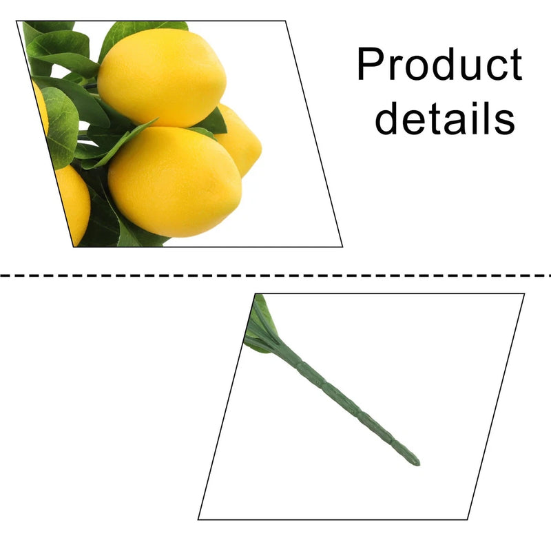 Artificial Lemon Cuttings Lifelike Spring Green Plant for Home Staging Green Plant