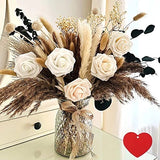 100pcs Artificial Flowers Arrangement With Vase Included, Dining Table Pampas Grass