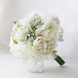 Wedding Bridal Bouquet White Peony Bridesmaid Ornament Romantic Toss Bouquet for Bouquet