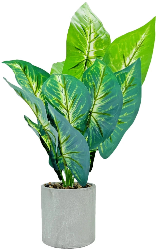 WUKOKU 16" Fake Plants Artificial Potted Faux Evergreen Home Kitchen Office Deco Green Plant