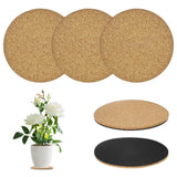3-Pack 4 Inch Double Layers Cork Plant Coasters for Garden [Black, Wood Tone] Garden Plants