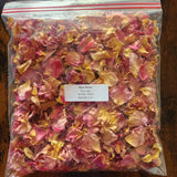 Dried Whole Rose Petals Floral Craft, Weddings, Decor, Pink Yellow, 2oz Dried Flower
