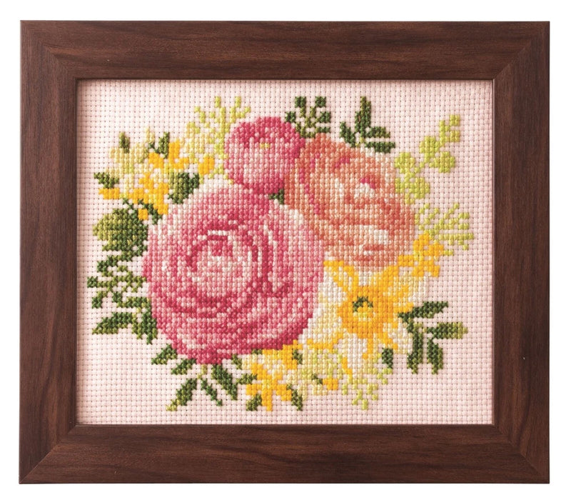 Cosmo Ranunculus and Daffodil Seasonal Flower Arrangement Cross Stitch Kit Ranunculus