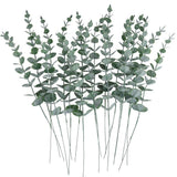 CEWOR 24pcs Eucalyptus Stems Decor Artificial Eucalyptus Leaves Faux Greenery... Green Plant