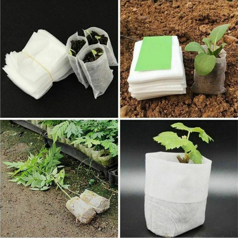 100pcs Vegetable Plant Grow Bags Pot Fabric Pouch Garden Nursery  Raising Bag Garden Plants