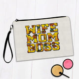 Gift Makeup Bag : Wife Mom Boss Sunflower Flower Floral Yellow Decor Sunflower