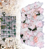 6 Pieces Artificial Flower Wall Panel Wedding Venue Rose Hydrangea Wall 60x40cm Hydrangea