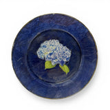 Leslie Linsley Nantucket MA Hydrangea Decoupage Glass Decorative Plate 9 1/8Ó Hydrangea
