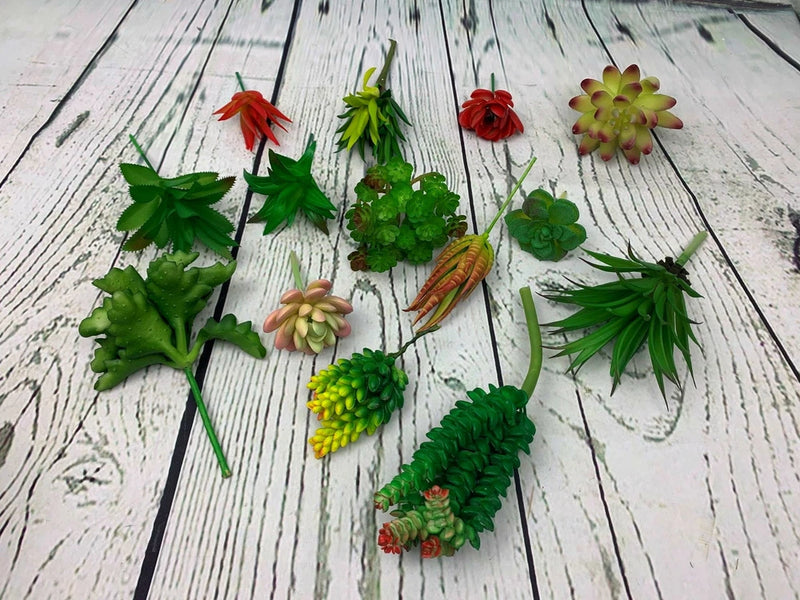 Artificial Succulents Plants 14 Fake Succulents Unpotted Indoor Green Plant