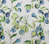 RICHLOOM ATELIER MARINA BLUE GREEN FRUIT BOTANICAL FLORAL FABRIC BY YARD 56"W Flowering Plants