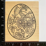 Me & Carrie Lou Decorated Rose Sunflower Flower Oval Egg Rubber Stamp Sunflower
