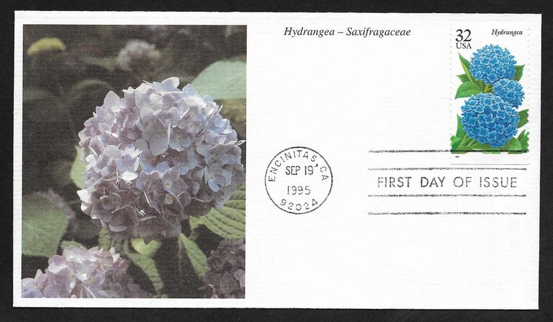 #2996 32c - Garden Flowers - Hydrangea - Mystic FDC Hydrangea