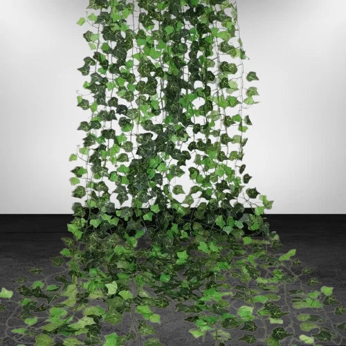 Artificial ivy leaf garland with dense green vine leaves, hanging decoration