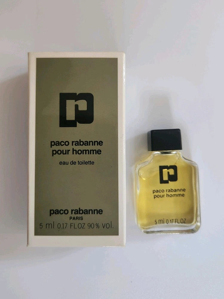 (NEW - VINTAGE) Paco Rabanne Pour Homme Eau de Toilette 5 ml /  0.17 OZ Men EDT