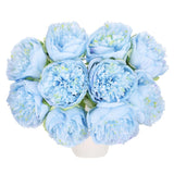 Artificial Flower Heads, Silk Peony Hydrangea Light Blue Faux Flowers 10Pcs Hydrangea