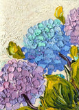 Original Oil Painting Htdrangea Flower Impasto Painting on Canvas 20x15cm Hydrangea