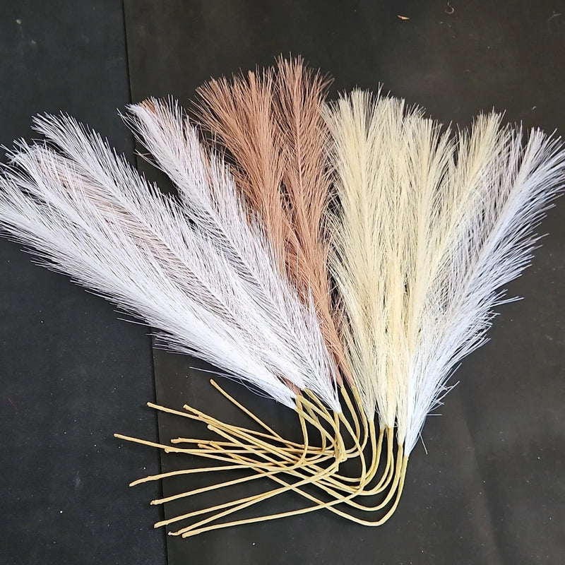 Yiwu Zhimi Crafts Artificial Pampas Grass Stems Mixed Colors White Brown Beige Pampas Grass