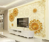 3D Gold Sun Flower 23576NA Wallpaper Wall Murals Removable Wallpaper Fay Sunflower