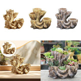 Tree Stump Flower Pot Flower Vase Decoration Figurine Gift Plant Pot for Garden Garden Plants