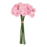 Artificial Ball Hydrangea Silk Flower with Bendable Stems, Autumn Pink Dried Flower