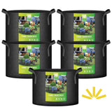 IPOWER 5 PACK 10 GALLON GROW BAGS GARDEN PLANTS NONWOVEN FABRIC POTS - BLACK Garden Plants