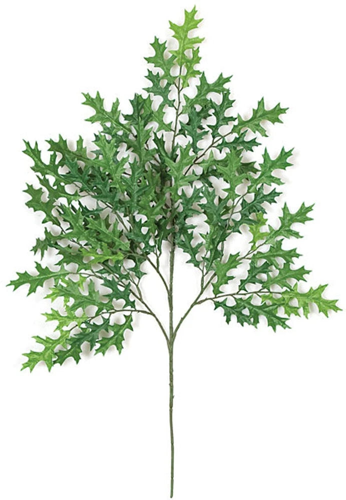 Artificial 27" Inch Pin Oak Branch Green Silk Faux Fabric Leaves SINGLE OR BULK Green Plant