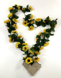 NOS 6 Ft  Garland Artificial Faux Silk Sunflowers Vine Wedding Decor Yellow Sunflower