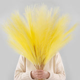 12 PCS Light Yellow Faux Pampas Grass 38"/3.1Ft Tall Artificial Pompous Grass Pampas Grass