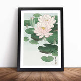 Pink Water Lilies Framed Canvas Wall Art Print Poster Picture, Home Decor Lily