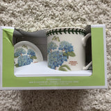 Portmeirion Botanic Garden Hydrangea Mug and Coaster/Topper Set NIB Holiday Gift Hydrangea