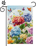 Colorful Hydrangeas Flower Garden Flag Spring Summer Floral Welcome Yard Outdoor Hydrangea